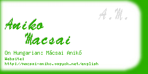 aniko macsai business card